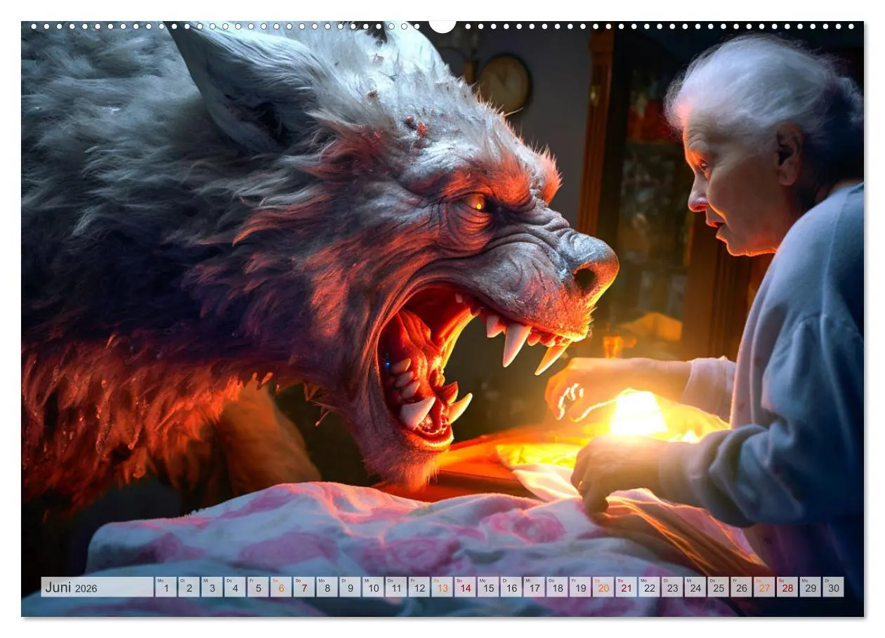 Bild: 9783457514092 | Rotkäppchen und der Wolf (hochwertiger Premium Wandkalender 2026...
