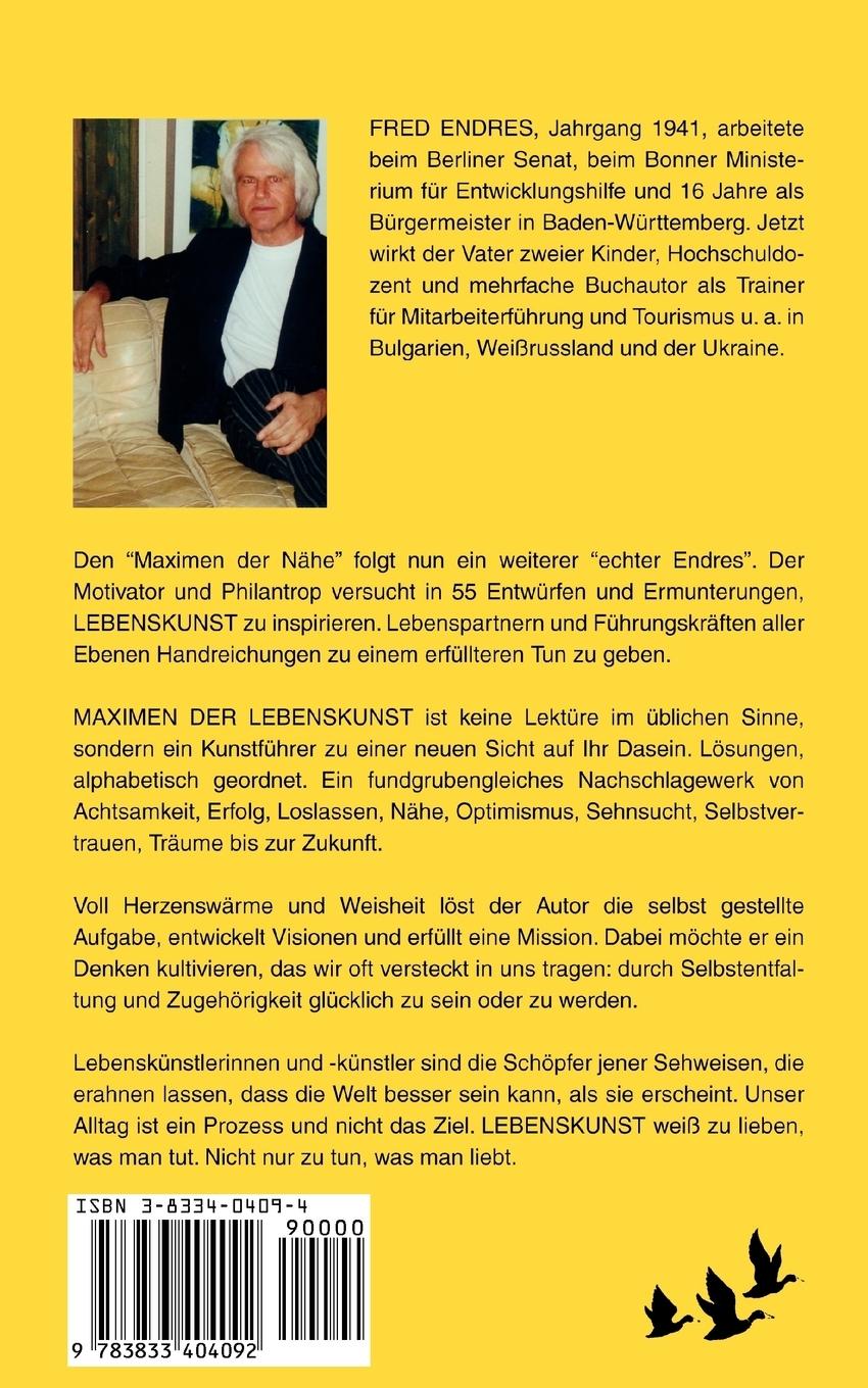Rückseite: 9783833404092 | Maximen der Lebenskunst | Schätze für mein Glück | Fred Endres | Buch