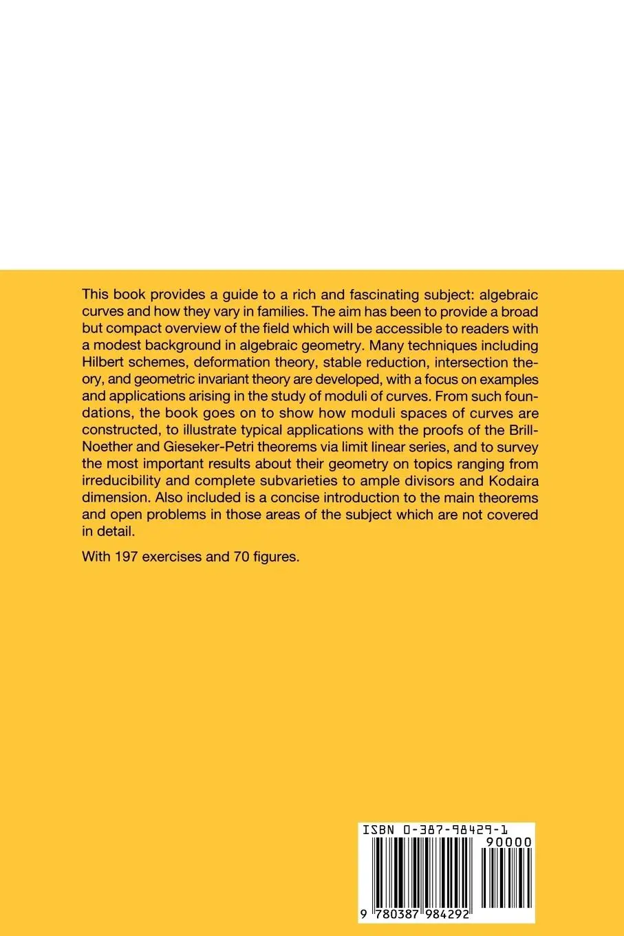 Rückseite: 9780387984292 | Moduli of Curves | Ian Morrison (u. a.) | Taschenbuch | Englisch
