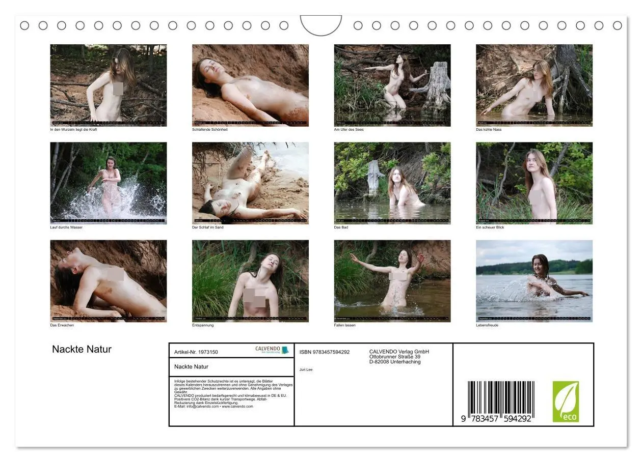 Bild: 9783457594292 | Nackte Natur (Wandkalender 2026 DIN A4 quer), CALVENDO Monatskalender