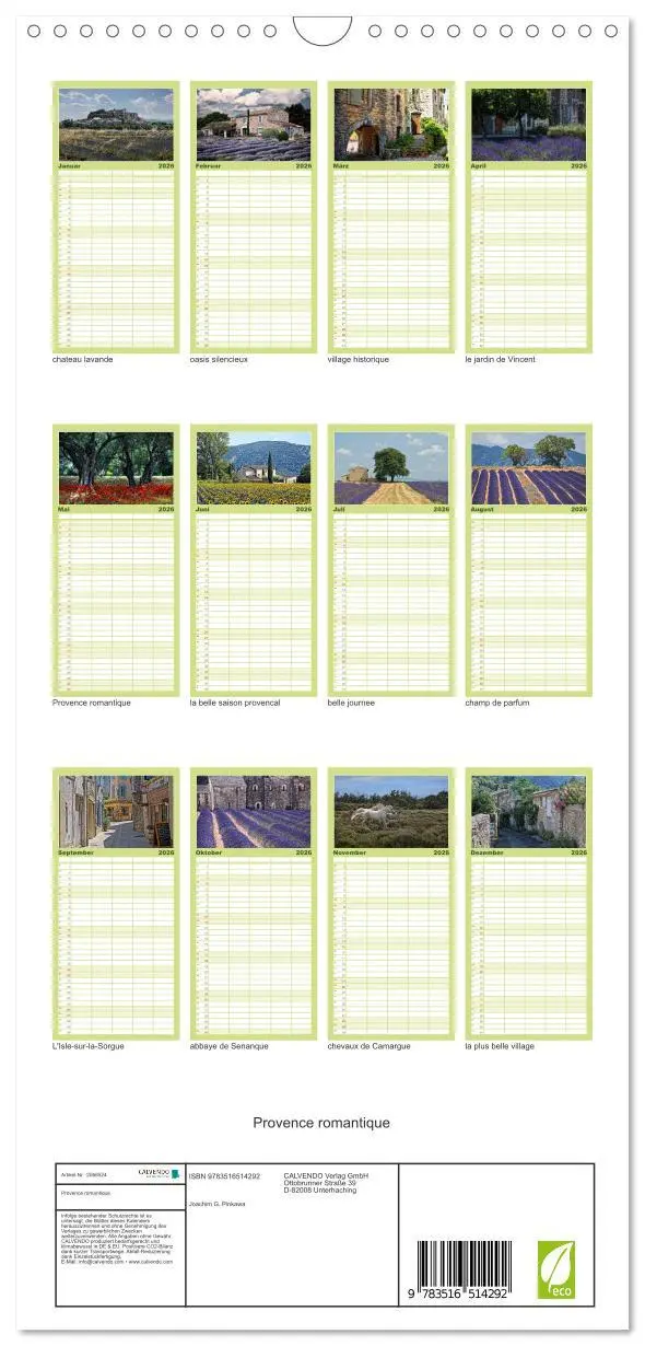 Bild: 9783516514292 | Familienplaner 2026 - Provence romantique mit 5 Spalten...