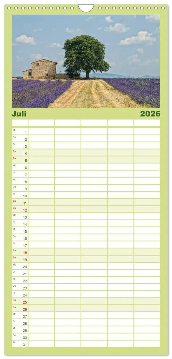 Bild: 9783516514292 | Familienplaner 2026 - Provence romantique mit 5 Spalten...