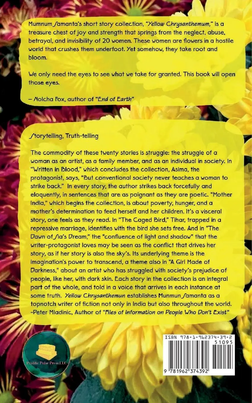 Rückseite: 9781962374392 | Yellow Chrysanthemum | Short Story Collection | Munmun Samanta | Buch