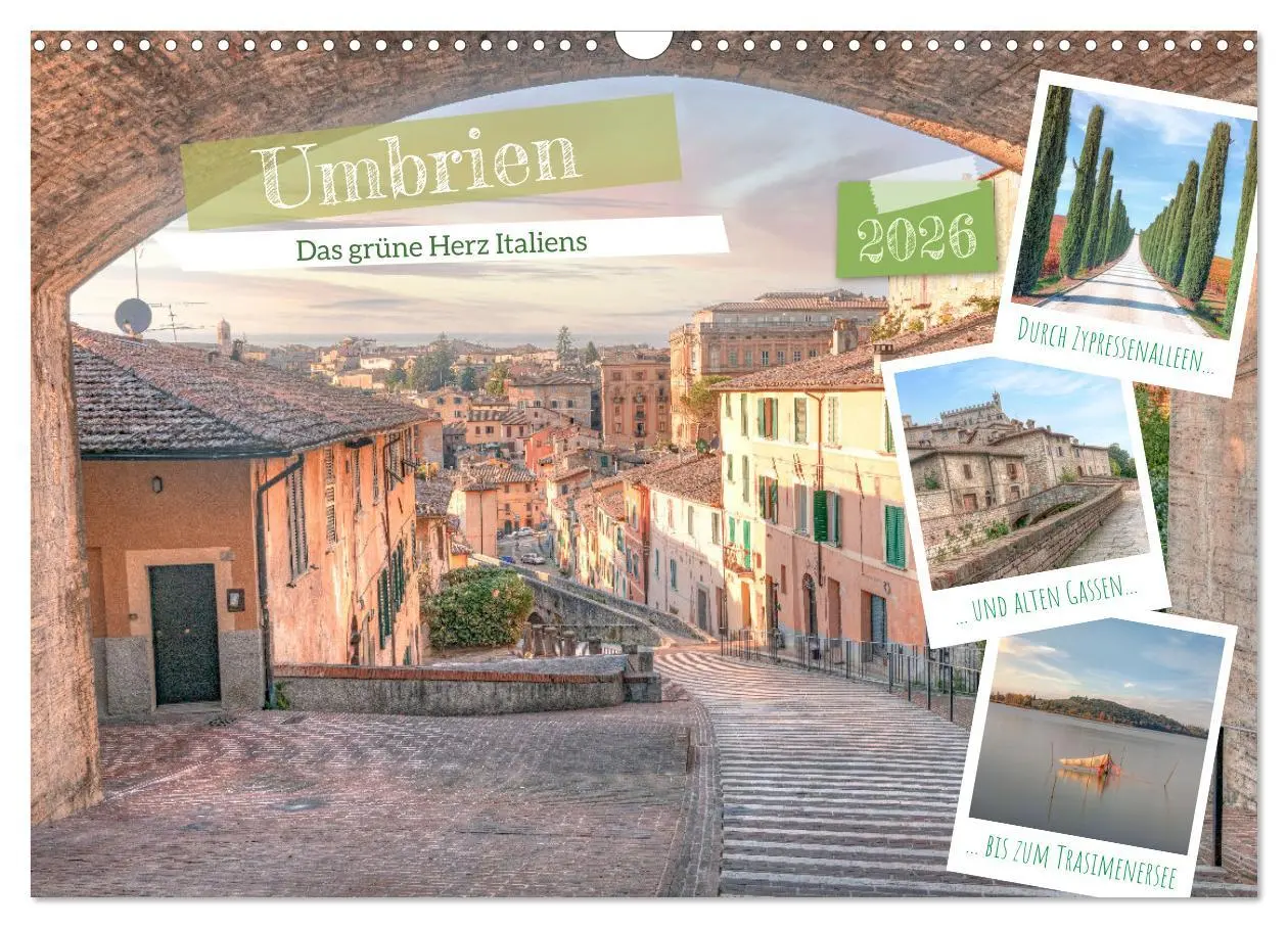 Cover: 9783457584392 | Umbrien - Das grüne Herz Italiens (Wandkalender 2026 DIN A3 quer),...