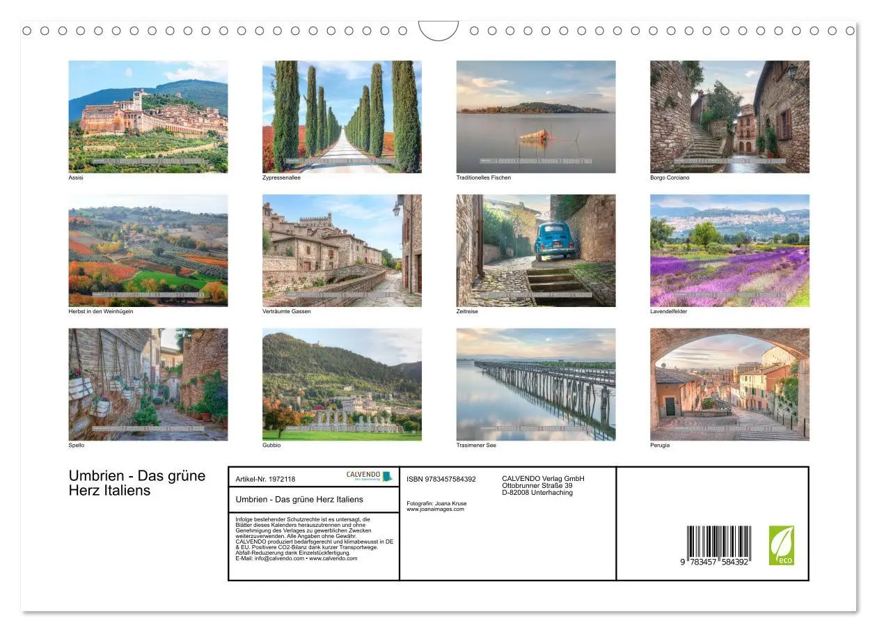 Bild: 9783457584392 | Umbrien - Das grüne Herz Italiens (Wandkalender 2026 DIN A3 quer),...