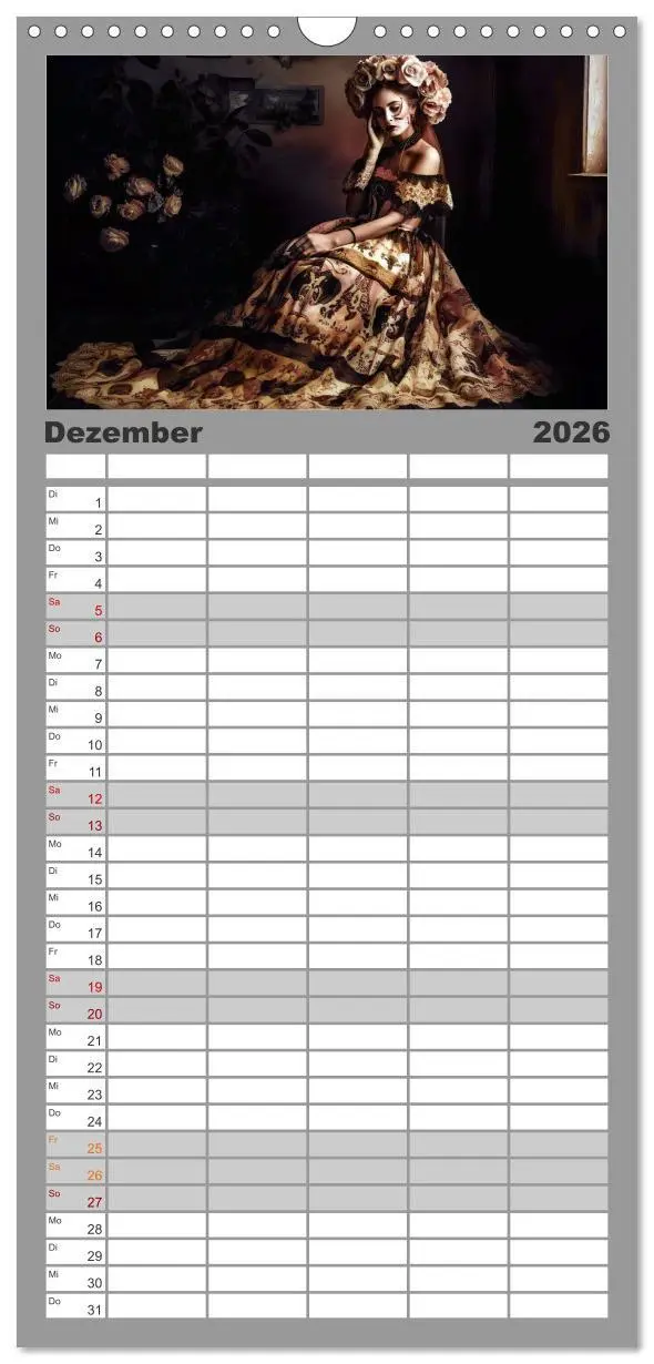 Bild: 9783516504392 | Familienplaner 2026 - Festliche Dia de Muertos Porträts mit 5...