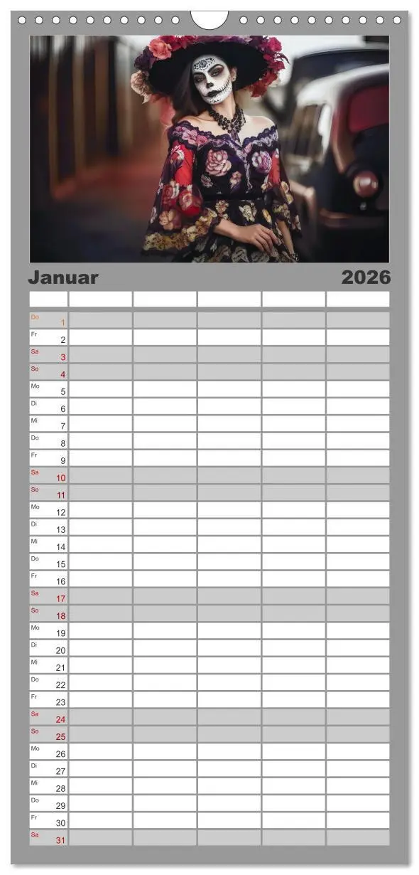 Bild: 9783516504392 | Familienplaner 2026 - Festliche Dia de Muertos Porträts mit 5...