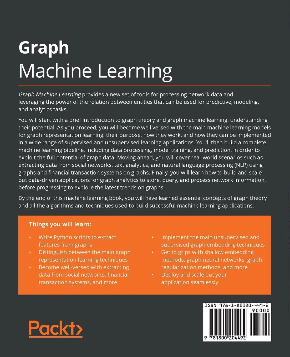 Rückseite: 9781800204492 | Graph Machine Learning | Claudio Stamile (u. a.) | Taschenbuch | 2021