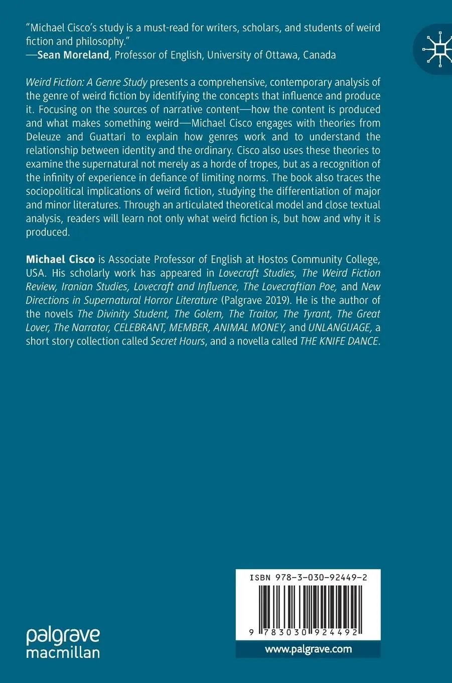 Rückseite: 9783030924492 | Weird Fiction | A Genre Study | Michael Cisco | Buch | v | Englisch