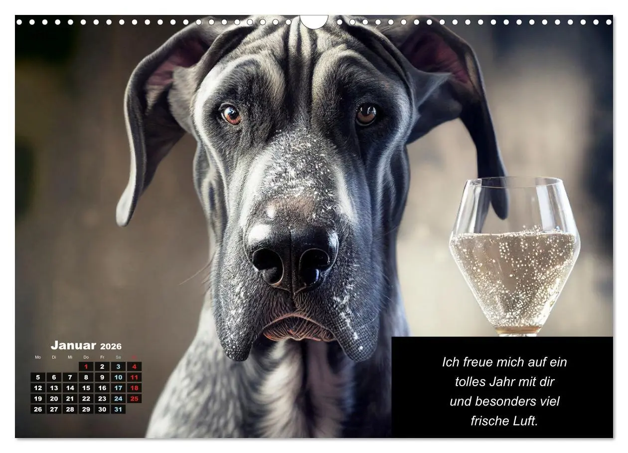 Bild: 9783457404492 | Der humoristische Dogge Kalender (Wandkalender 2026 DIN A3 quer),...