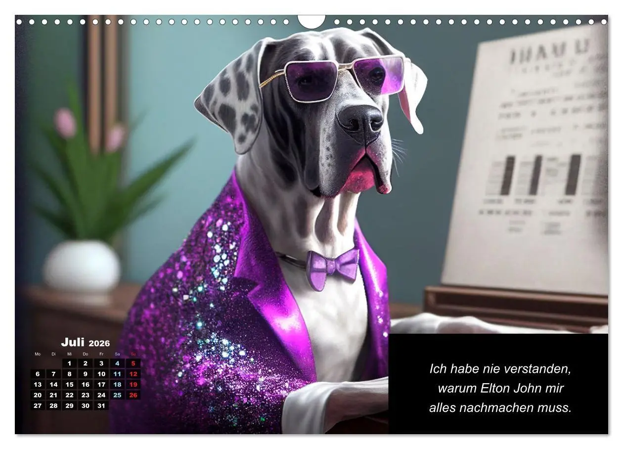 Bild: 9783457404492 | Der humoristische Dogge Kalender (Wandkalender 2026 DIN A3 quer),...