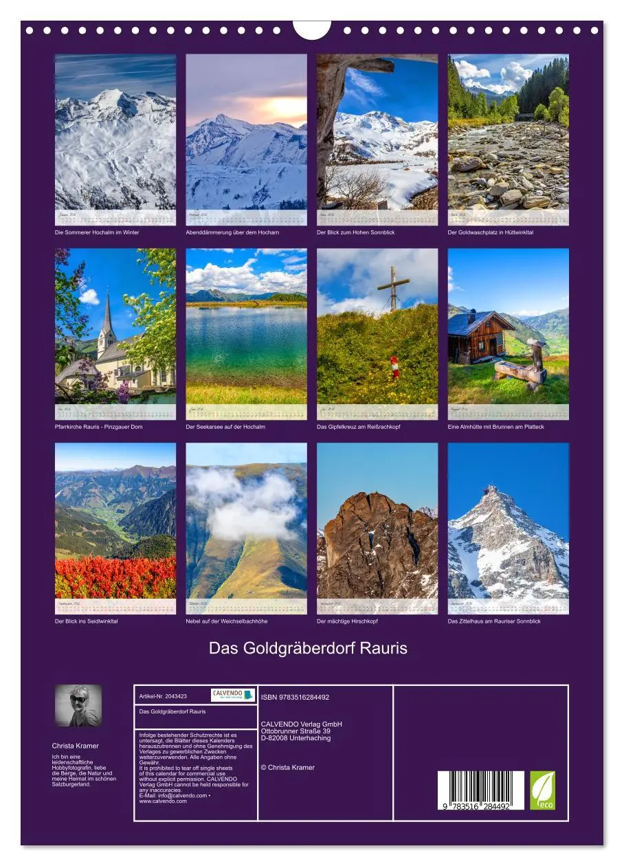 Bild: 9783516284492 | Das Goldgräberdorf Rauris (Wandkalender 2026 DIN A3 hoch), CALVENDO...