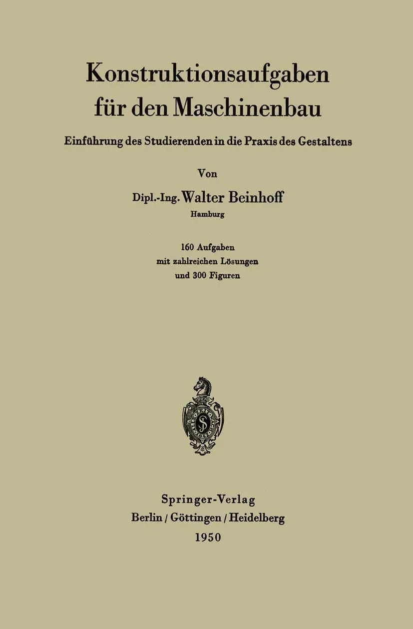 Cover: 9783540014492 | Konstruktionsaufgaben für den Maschinenbau | W. Beinhoff | Taschenbuch
