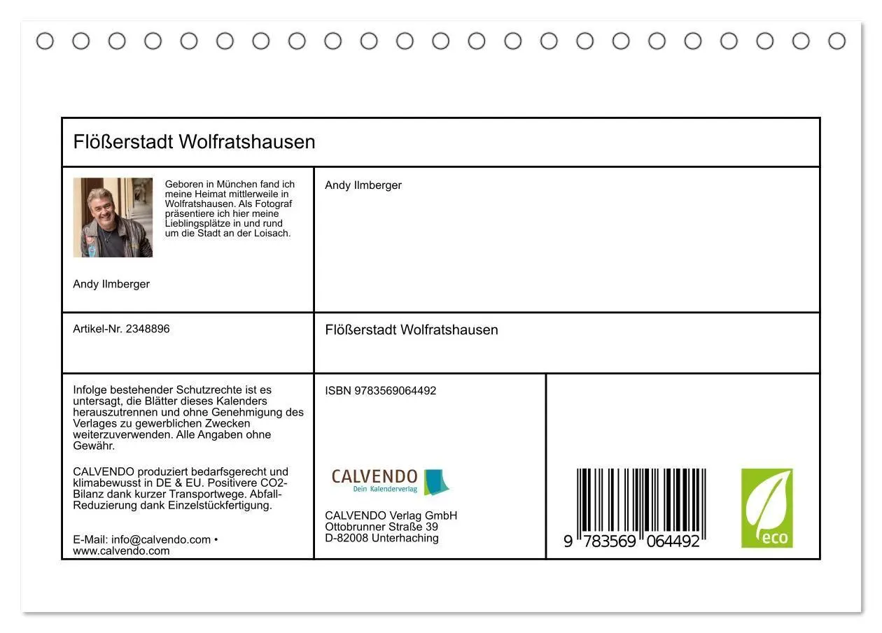 Bild: 9783569064492 | Flößerstadt Wolfratshausen (Tischkalender 2027 DIN A5 quer),...