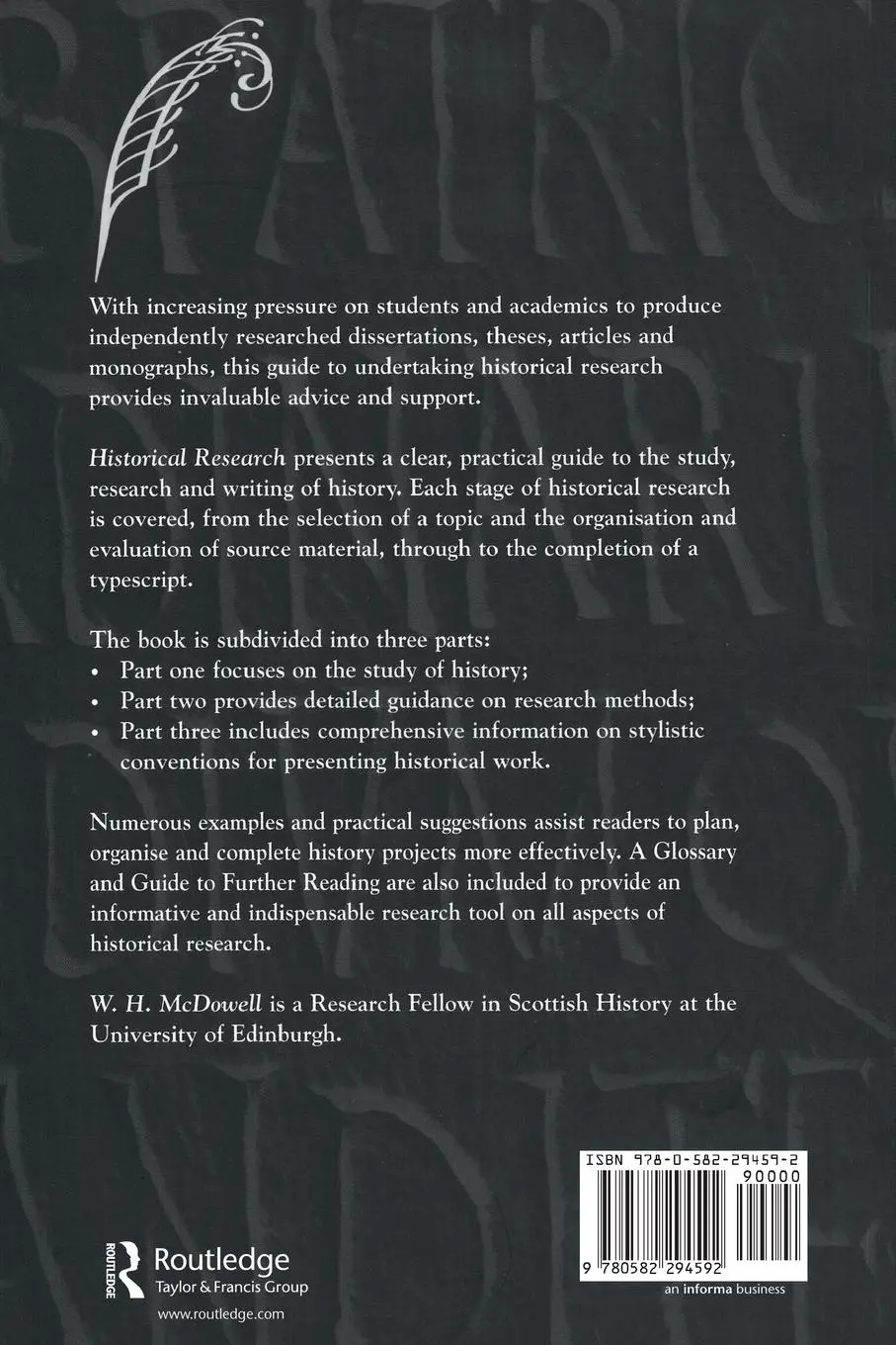 Rückseite: 9780582294592 | Historical Research | Bill Mcdowell | Taschenbuch | Englisch | 2002