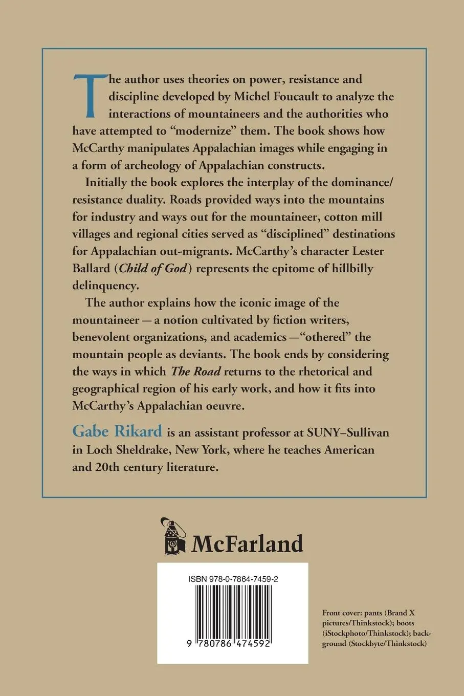 Rückseite: 9780786474592 | Authority and the Mountaineer in Cormac McCarthy's Appalachia | Rikard