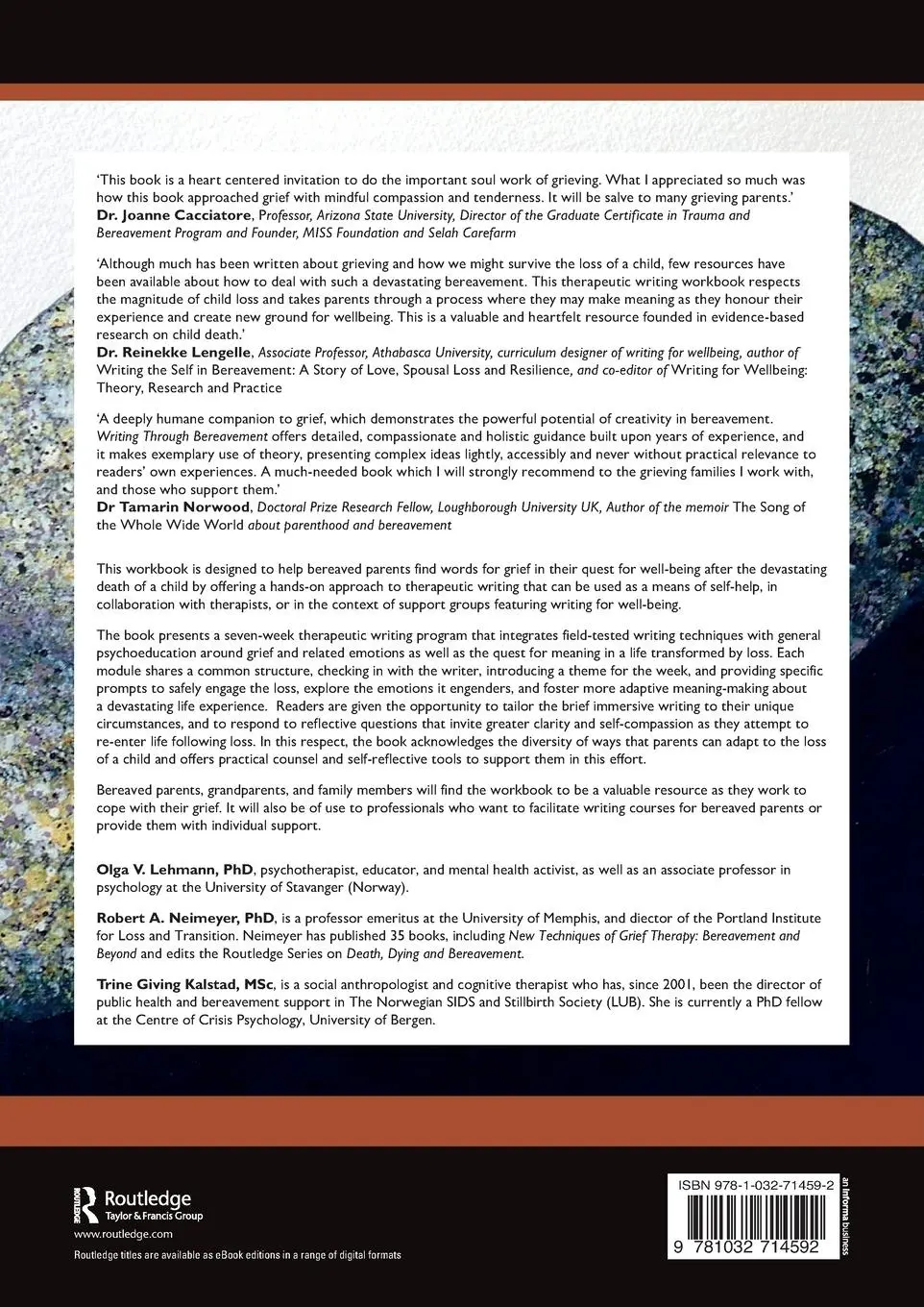 Rückseite: 9781032714592 | Writing Through Bereavement | Olga V. Lehmann (u. a.) | Taschenbuch