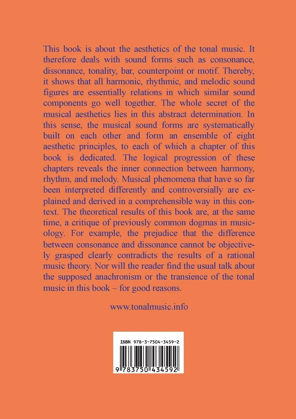 Rückseite: 9783750434592 | Tonal Music | Anatomy of the Musical Aesthetics | Franz Sauter | Buch