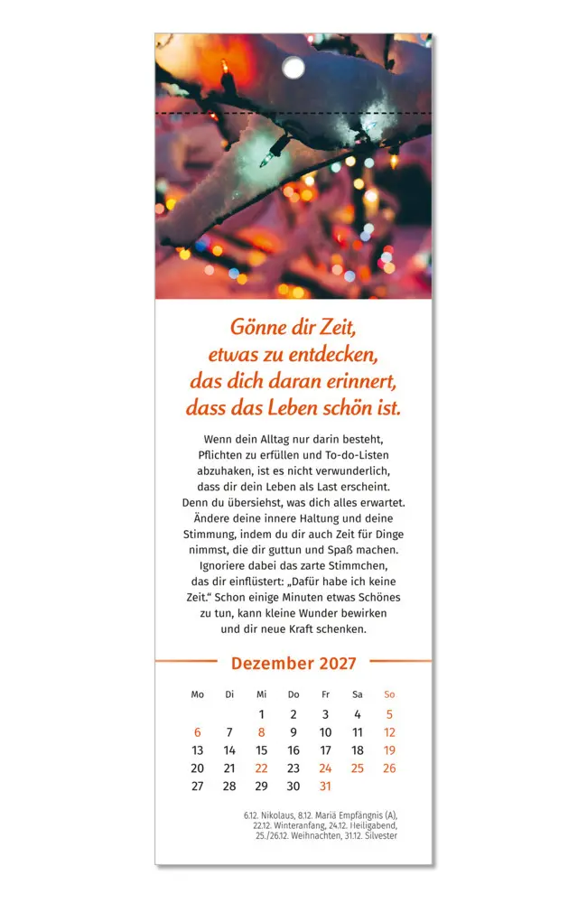 Bild: 9783910294592 | Der Lebensfreude-Lesezeichenkalender 2027 | Doris Wolf (u. a.) | 13 S.