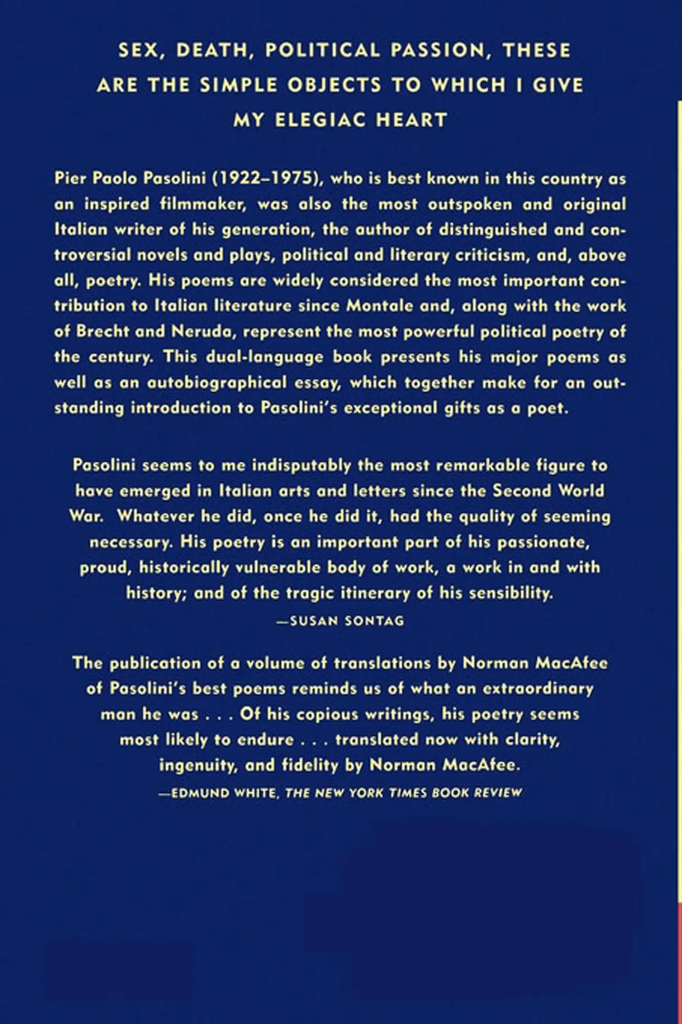 Rückseite: 9780374524692 | Pier Paolo Pasolini Poems | Pier Paolo Pasolini | Taschenbuch | 1996