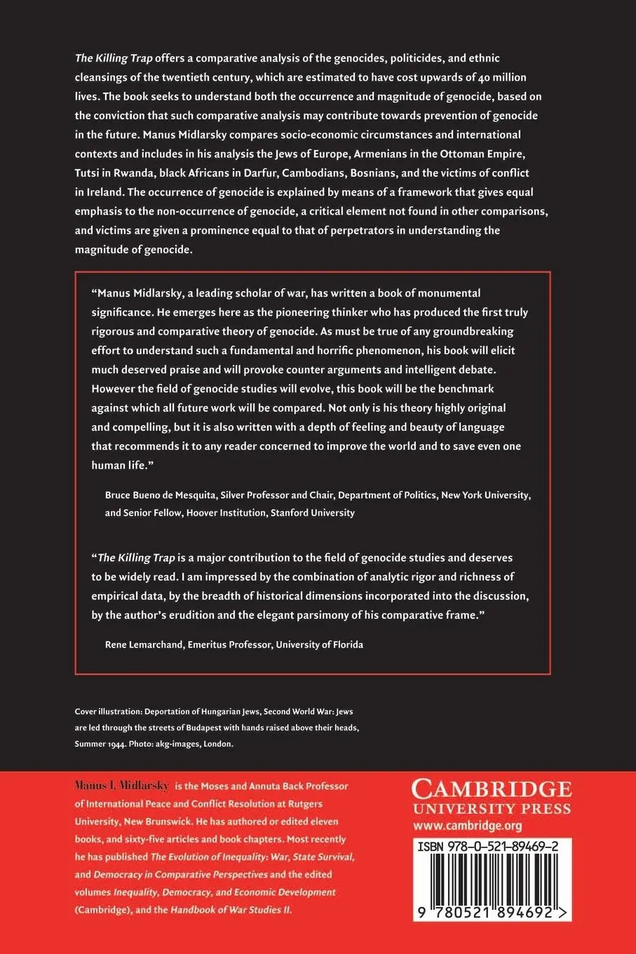 Rückseite: 9780521894692 | The Killing Trap | Genocide in the Twentieth Century | Manus Midlarsky