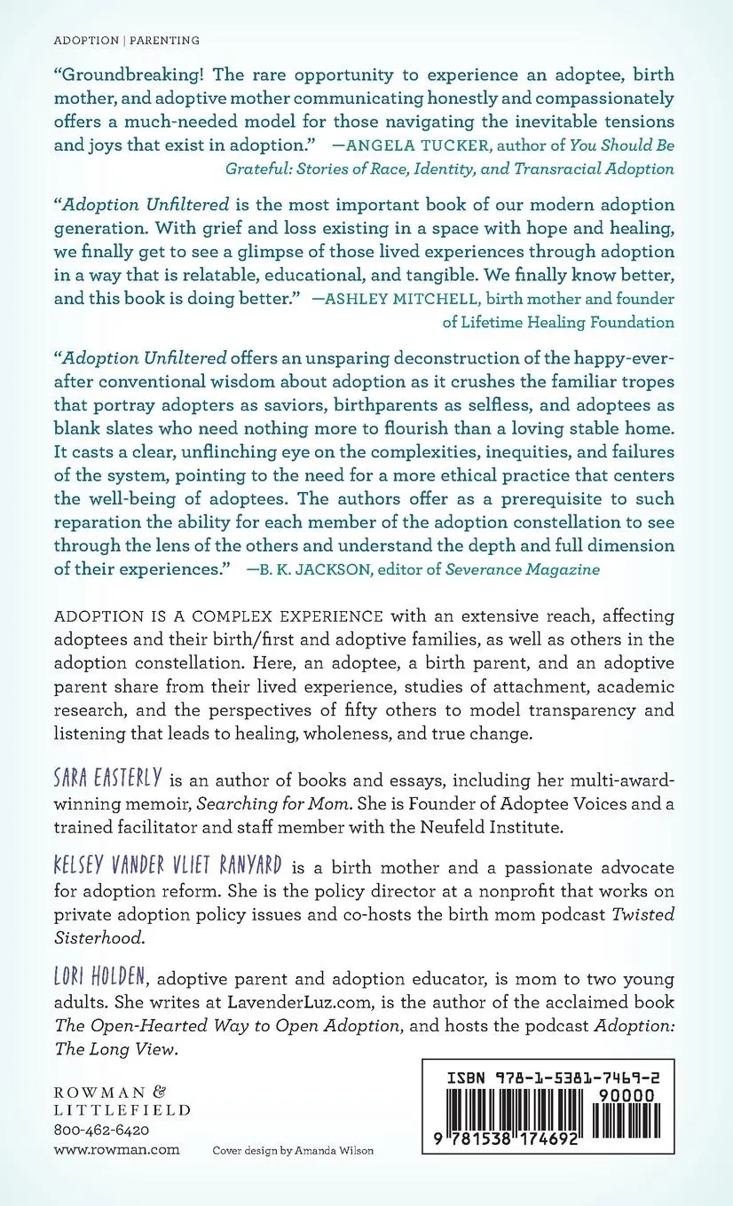 Rückseite: 9781538174692 | Adoption Unfiltered | Sara Easterly (u. a.) | Buch | Englisch | 2023
