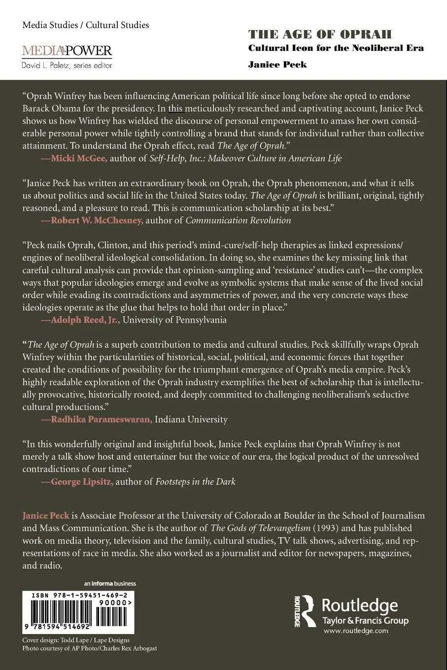 Rückseite: 9781594514692 | Age of Oprah | Cultural Icon for the Neoliberal Era | Janice Peck