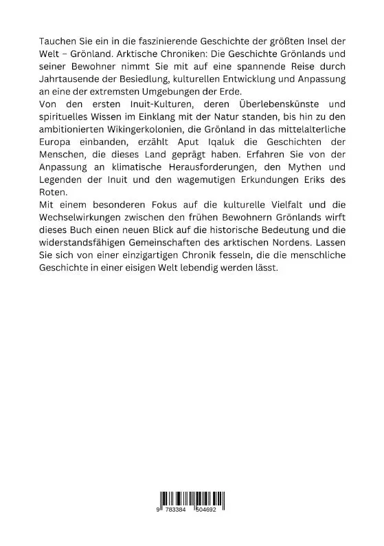 Rückseite: 9783384504692 | Arktische Chroniken: Die Geschichte Grönlands und seiner Bewohner