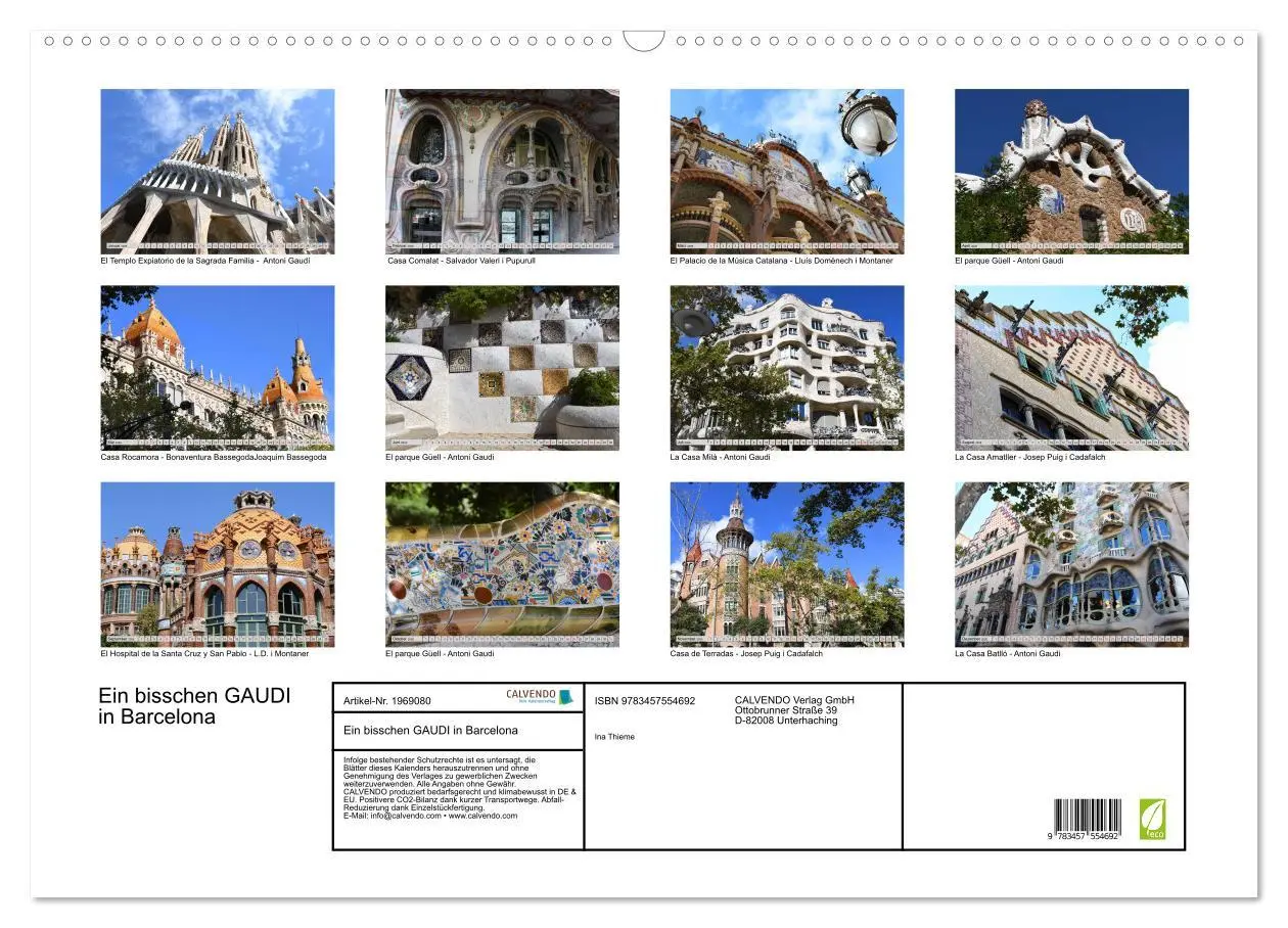 Bild: 9783457554692 | Ein bisschen GAUDI in Barcelona (Wandkalender 2026 DIN A2 quer),...