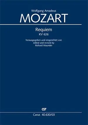 Cover: 9790007074692 | Requiem | Fassung Maunder | Wolfgang Amadeus Mozart | Klavierauszug