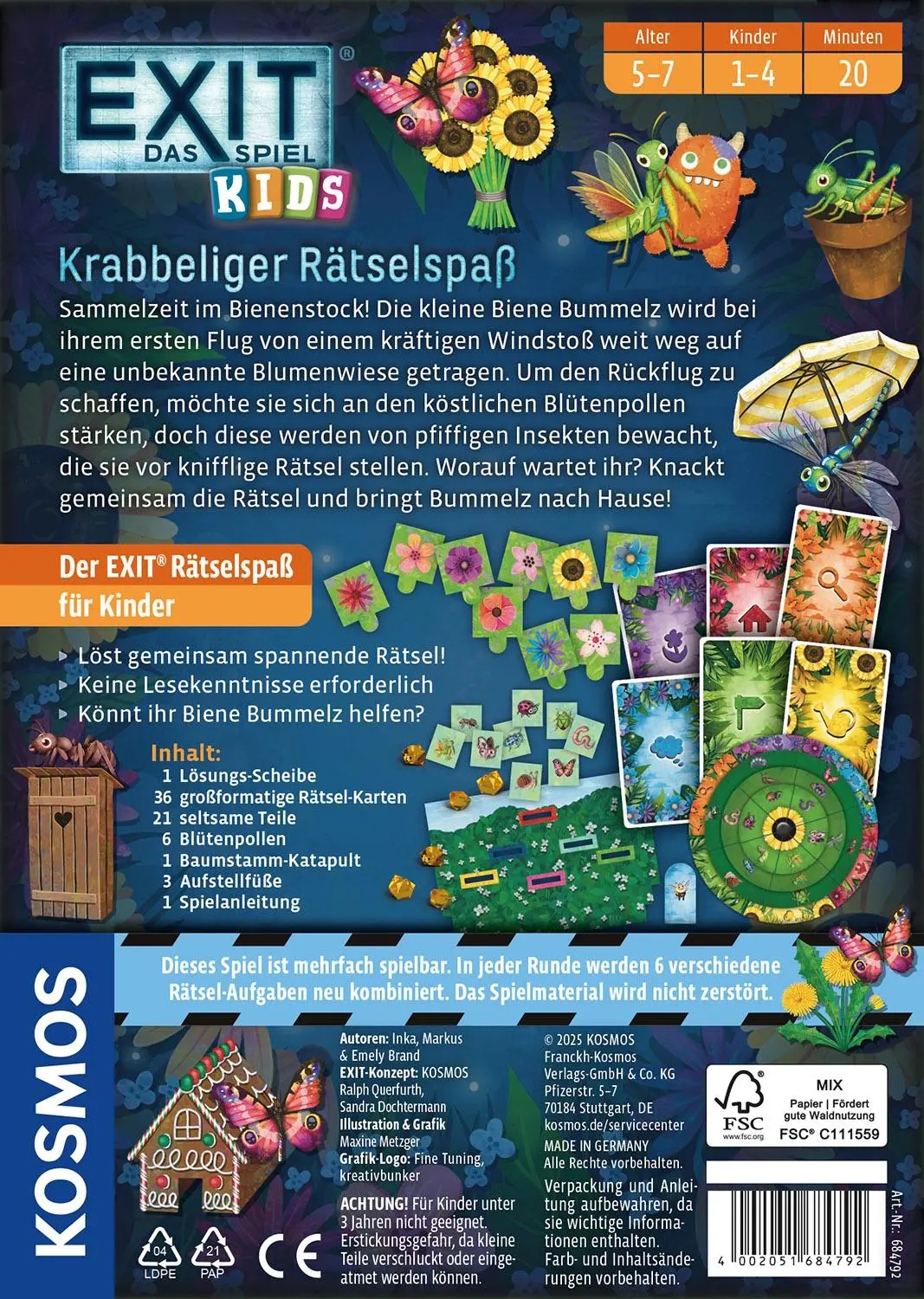 Rückseite: 4002051684792 | EXIT® - Das Spiel - Kids: Krabbeliger Rätselspaß | Spiel | Brand