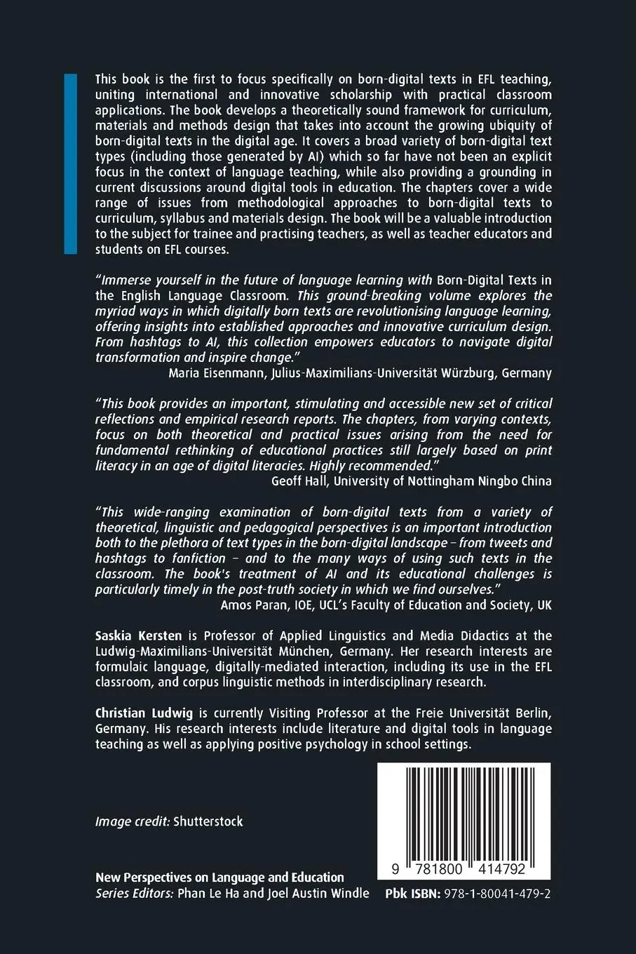 Rückseite: 9781800414792 | Born-Digital Texts in the English Language Classroom | Kersten (u. a.)