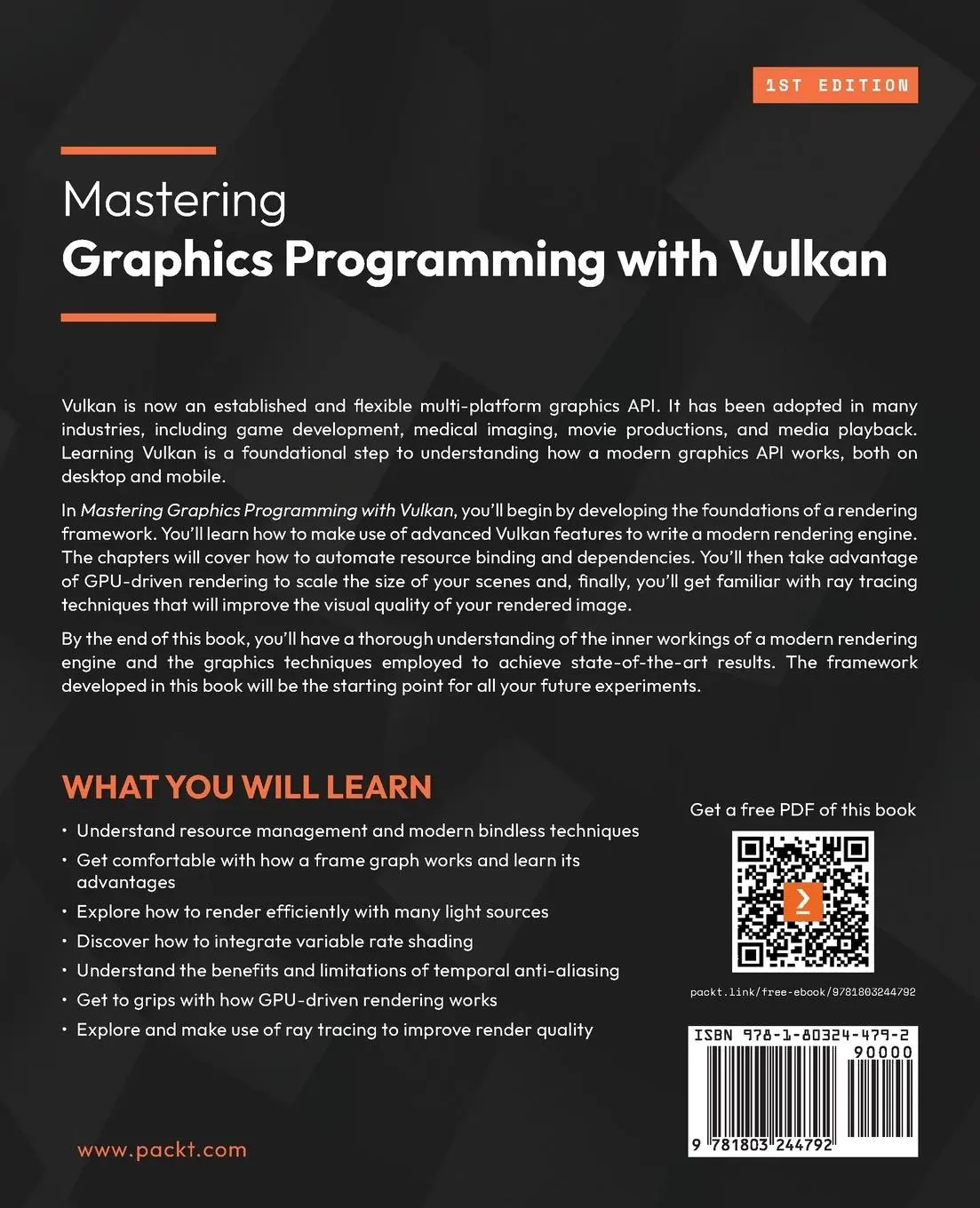Rückseite: 9781803244792 | Mastering Graphics Programming with Vulkan | Marco Castorina (u. a.)