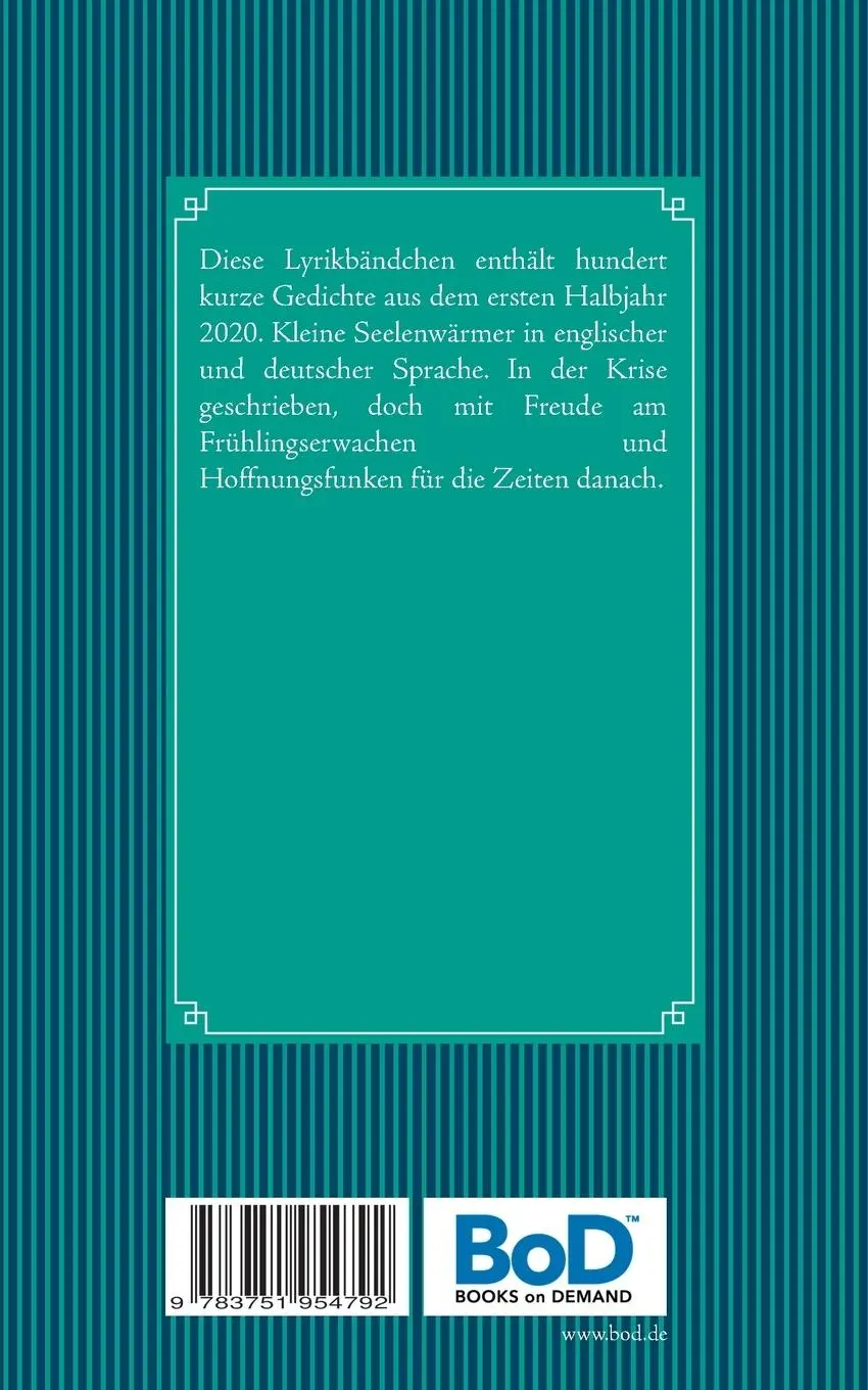 Rückseite: 9783751954792 | Gedichte in der Krise | 100 kleine Seelenwärmer in schwierigen Zeiten