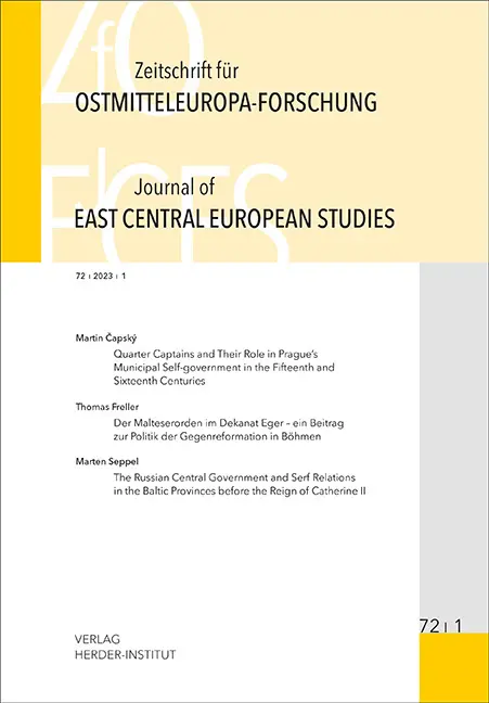 Cover: 9783879694792 | Zeitschrift für Ostmitteleuropa-Forschung (ZfO) 72/1 / Journal of...