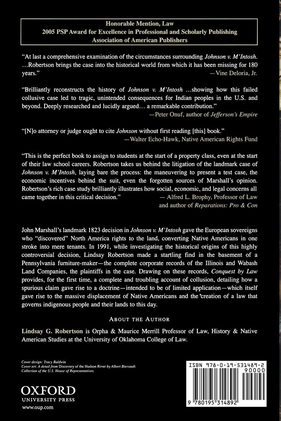 Rückseite: 9780195314892 | Conquest by Law | Lindsay G. Robertson | Taschenbuch | Englisch | 2007