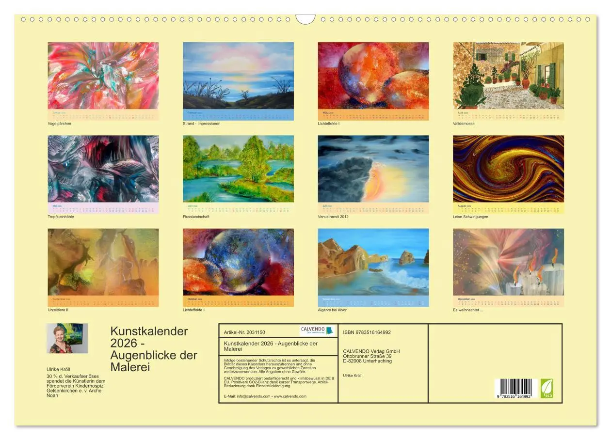 Bild: 9783516164992 | Kunstkalender 2026 - Augenblicke der Malerei (Wandkalender 2026 DIN...