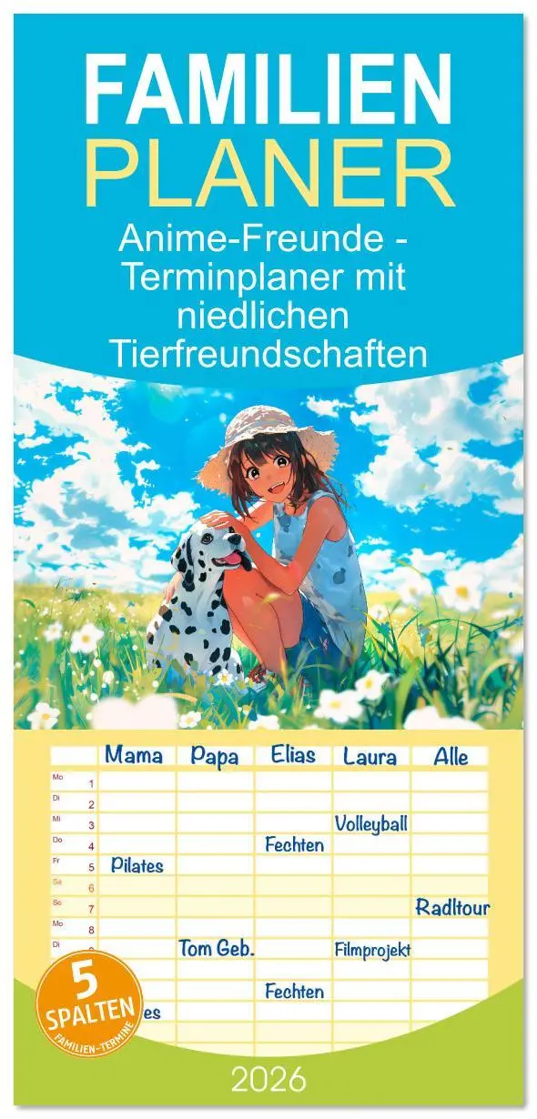 Cover: 9783516614992 | Familienplaner 2026 - Anime-Freunde - Terminplaner mit niedlichen...