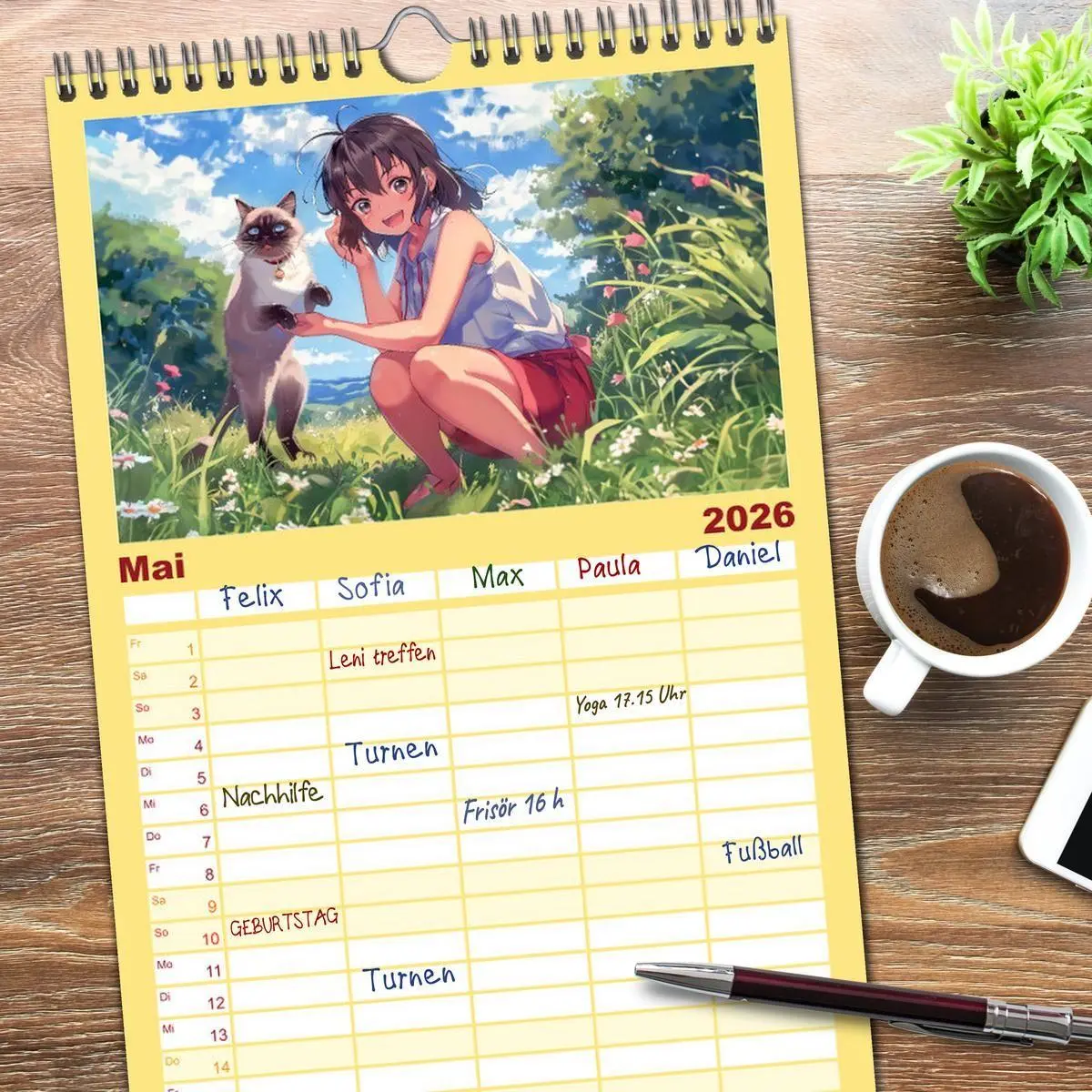 Bild: 9783516614992 | Familienplaner 2026 - Anime-Freunde - Terminplaner mit niedlichen...