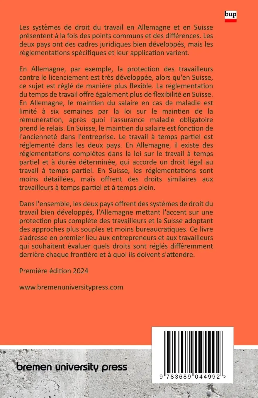 Rückseite: 9783689044992 | Différences entre l'Allemagne et la Suisse en matière de droit du...