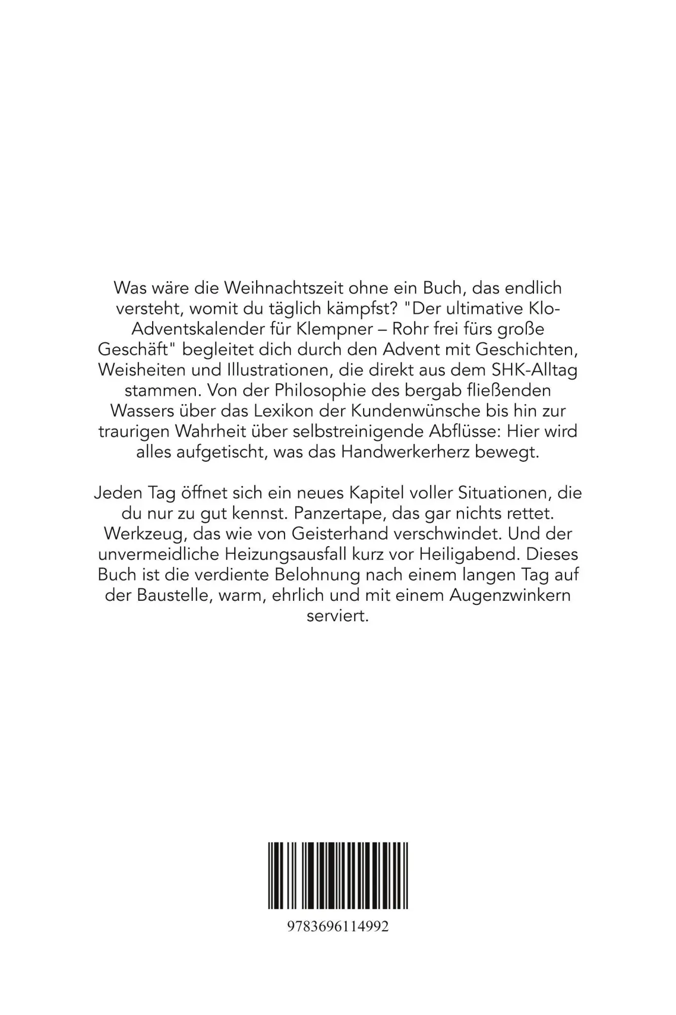 Rückseite: 9783696114992 | Der ultimative Klo-Adventskalender für Klempner | Eva Krüger | Buch