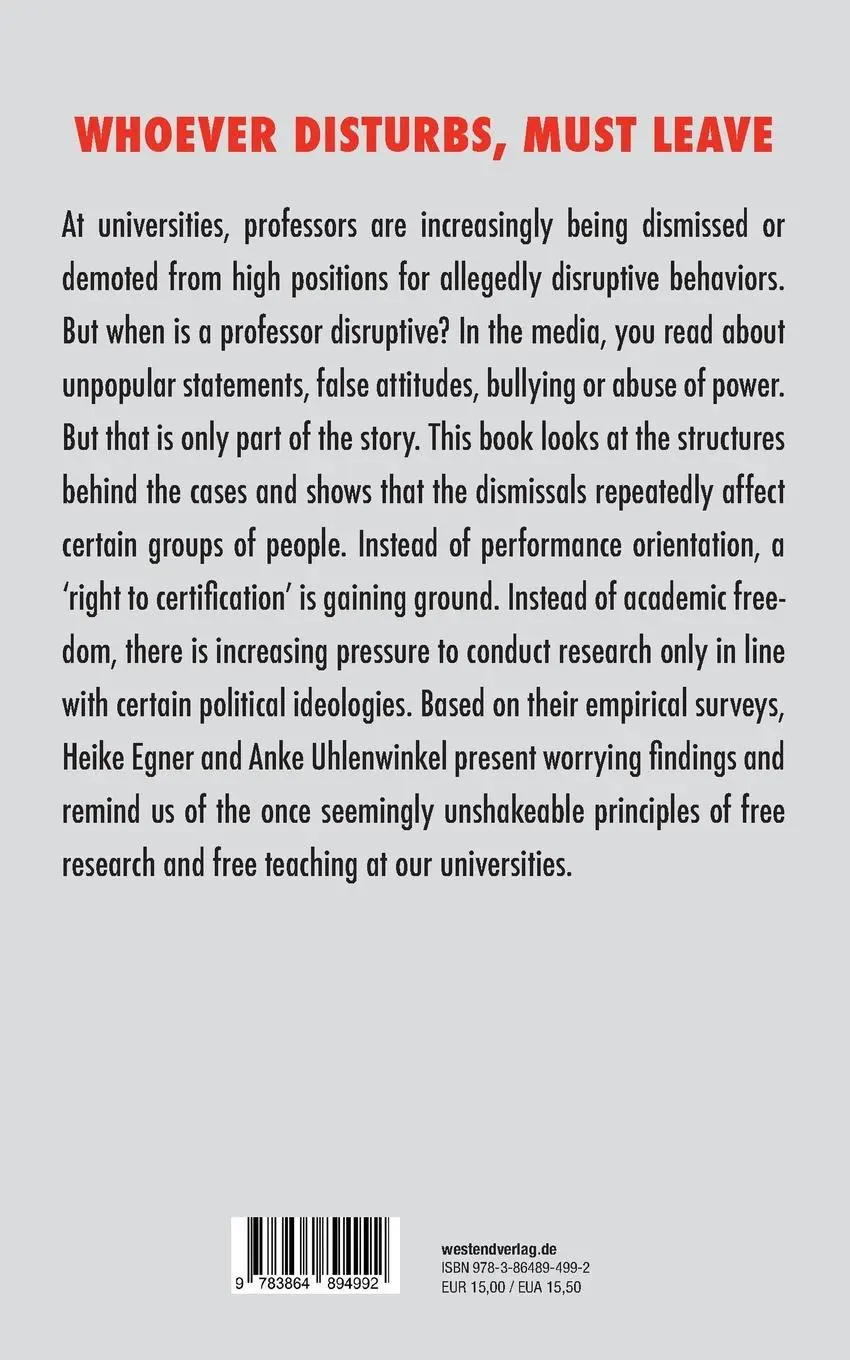 Rückseite: 9783864894992 | Disrupting the university | Heike Egner (u. a.) | Taschenbuch | 96 S.