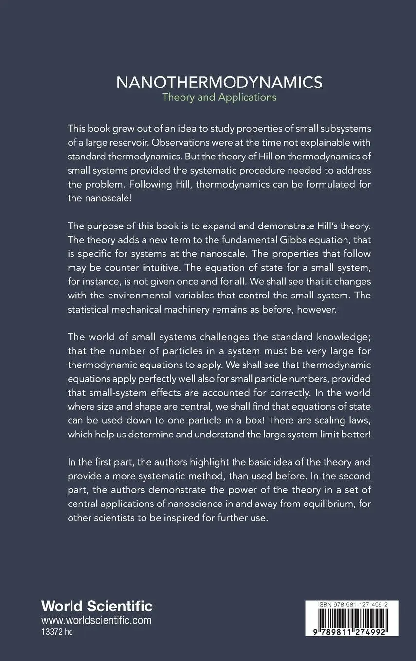 Rückseite: 9789811274992 | NANOTHERMODYNAMICS | THEORY AND APPLICATIONS | Bedeaux Dick | Buch