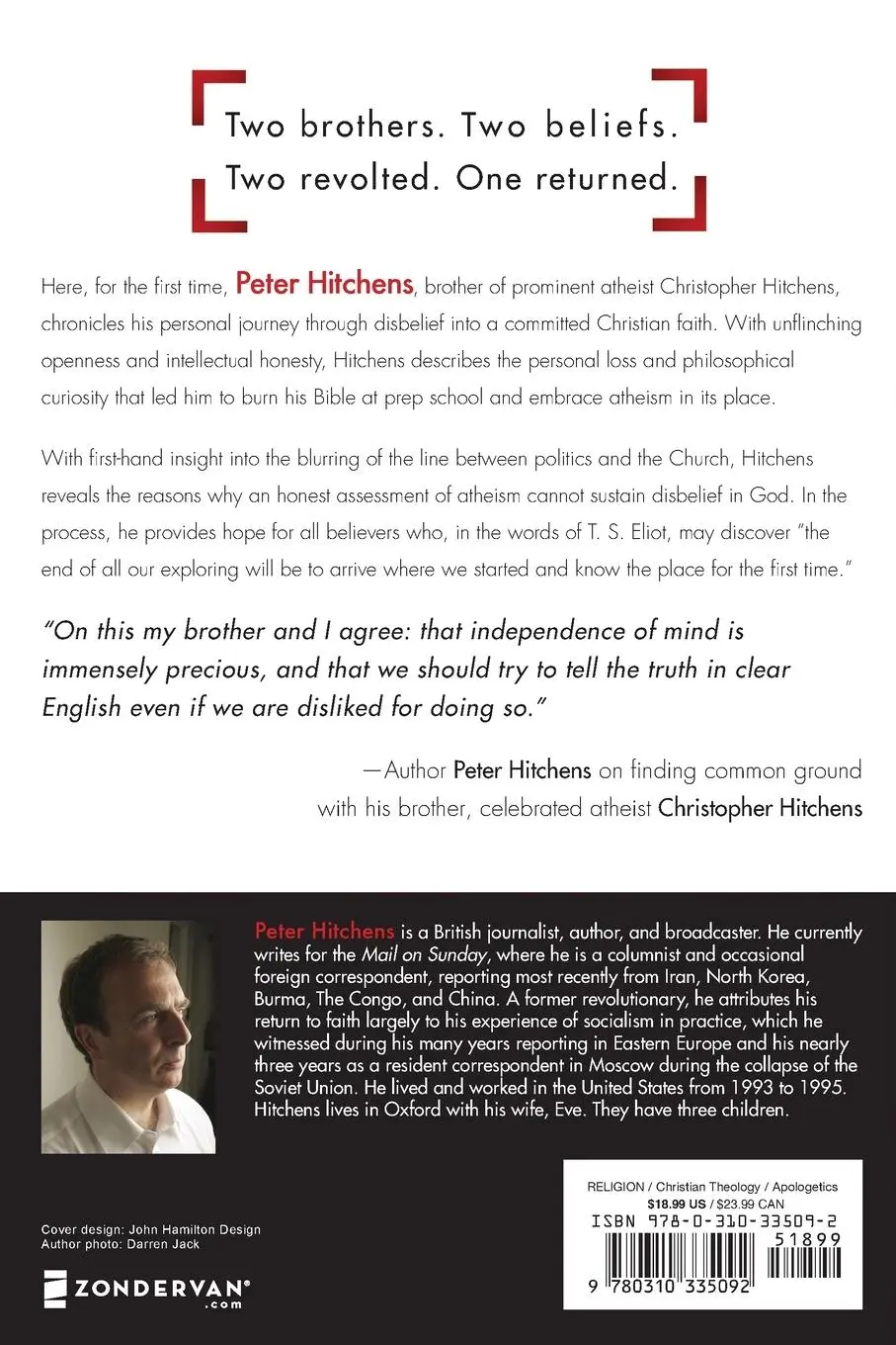 Rückseite: 9780310335092 | The Rage Against God | How Atheism Led Me to Faith | Peter Hitchens