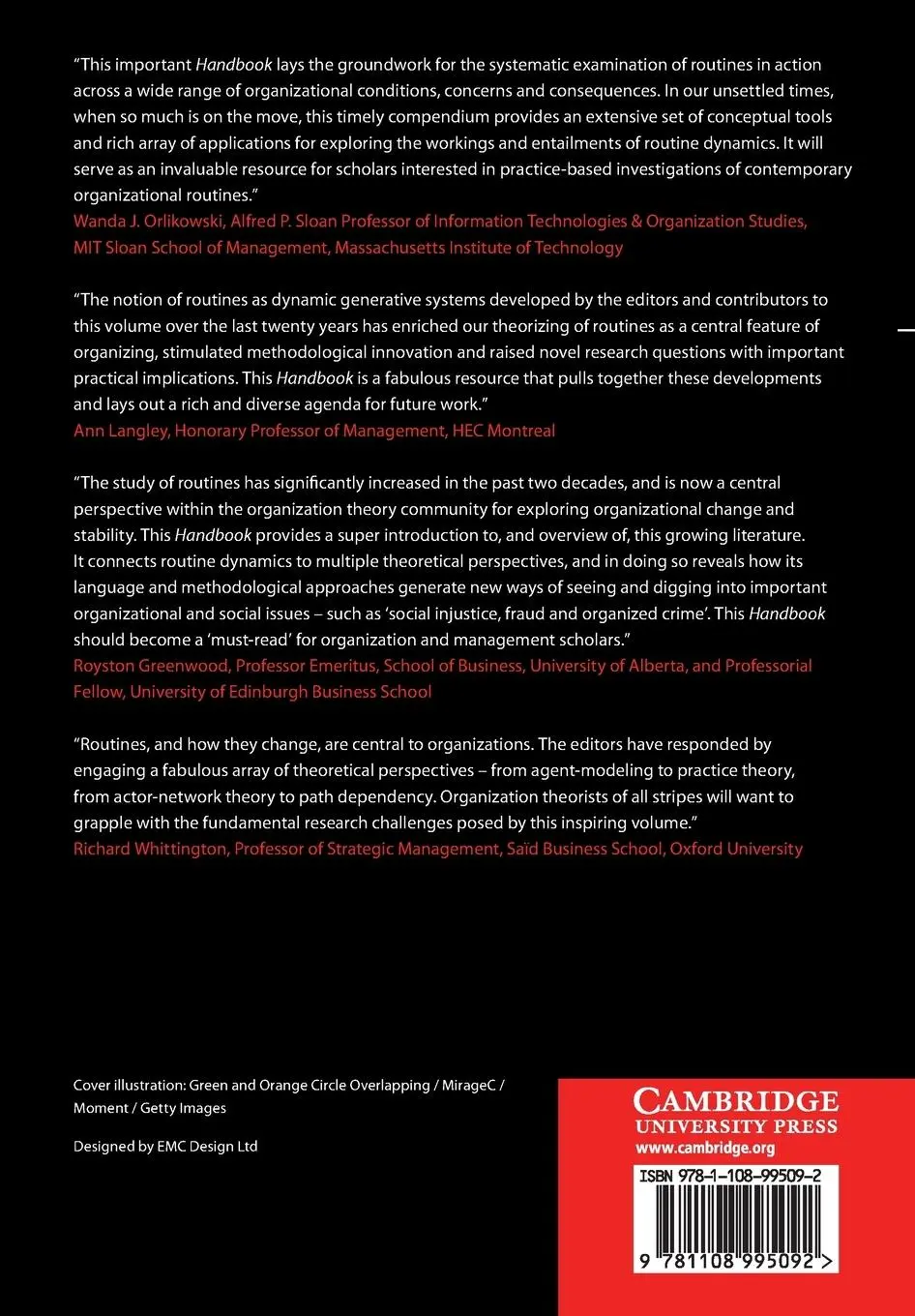 Rückseite: 9781108995092 | Cambridge Handbook of Routine Dynamics | Martha S. Feldman (u. a.)