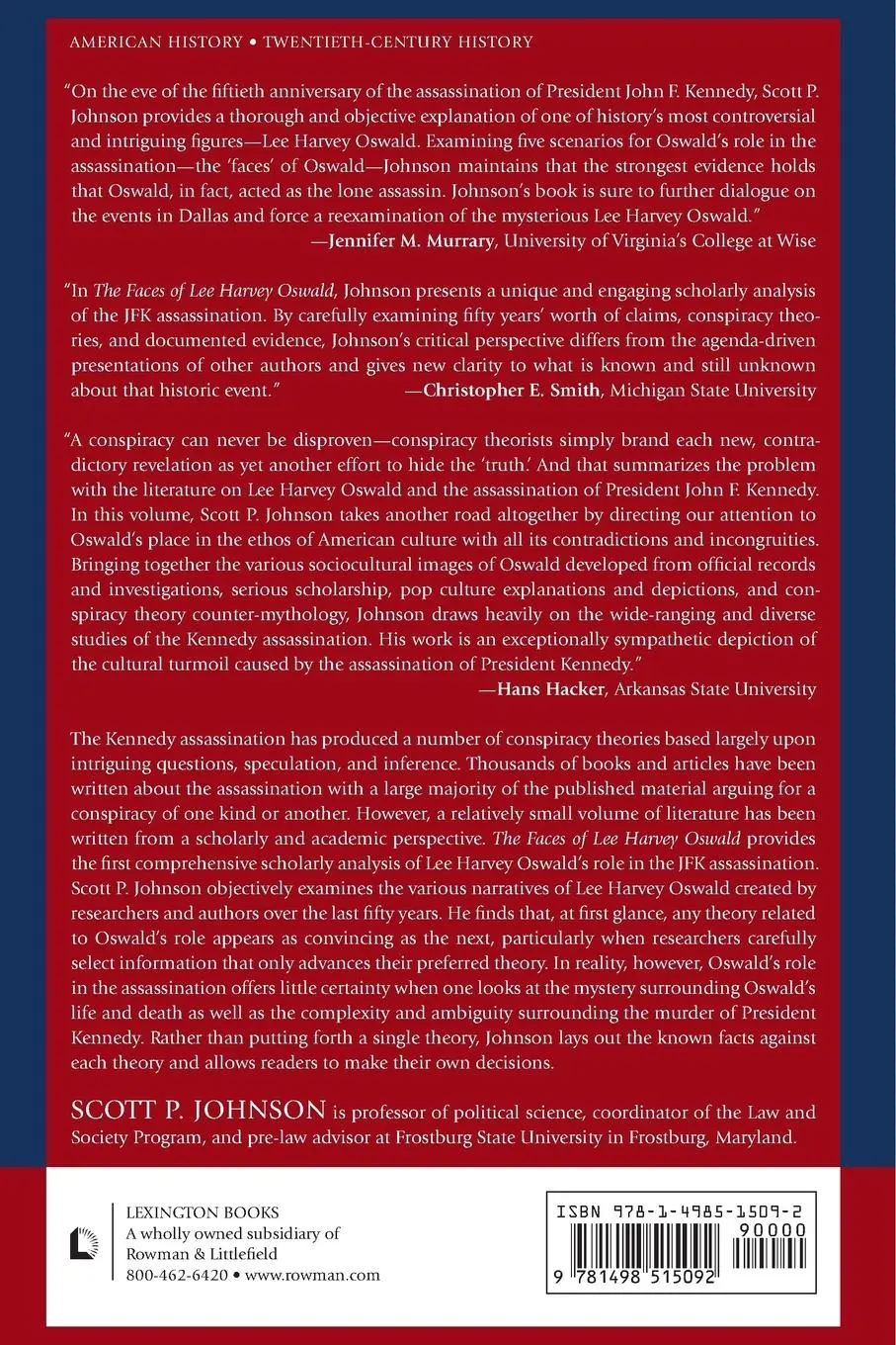 Rückseite: 9781498515092 | The Faces of Lee Harvey Oswald | The Evolution of an Alleged Assassin