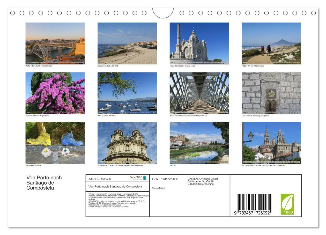 Bild: 9783457725092 | Von Porto nach Santiago de Compostela (Wandkalender 2026 DIN A4...