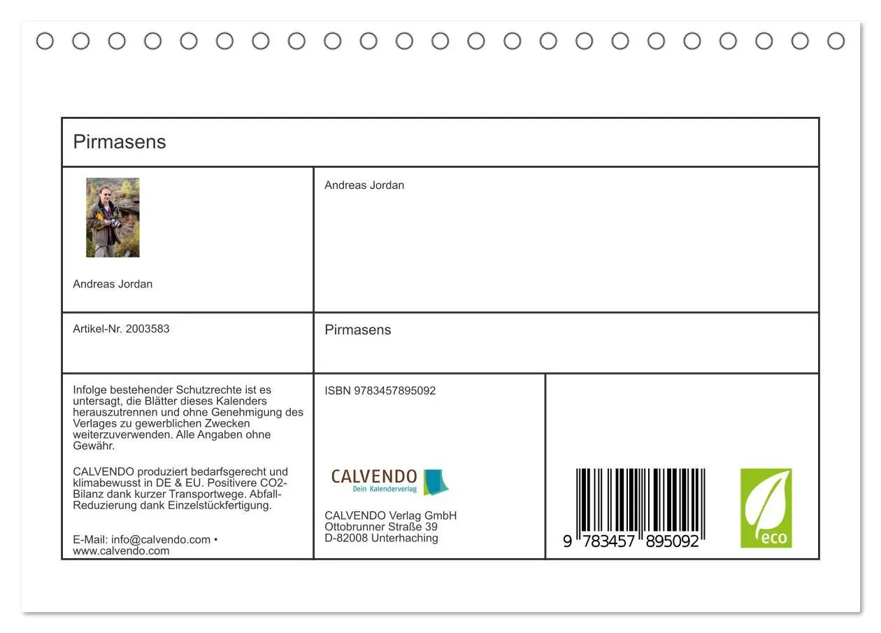 Bild: 9783457895092 | Pirmasens (Tischkalender 2026 DIN A5 quer), CALVENDO Monatskalender