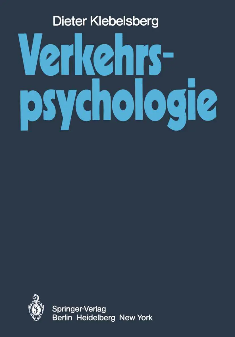 Cover: 9783642475092 | Verkehrspsychologie | D. Klebelsberg | Taschenbuch | viii | Deutsch