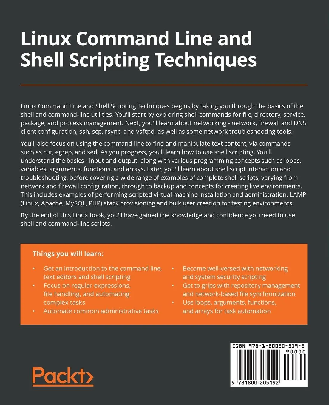 Rückseite: 9781800205192 | Linux Command Line and Shell Scripting Techniques | Dakic (u. a.)